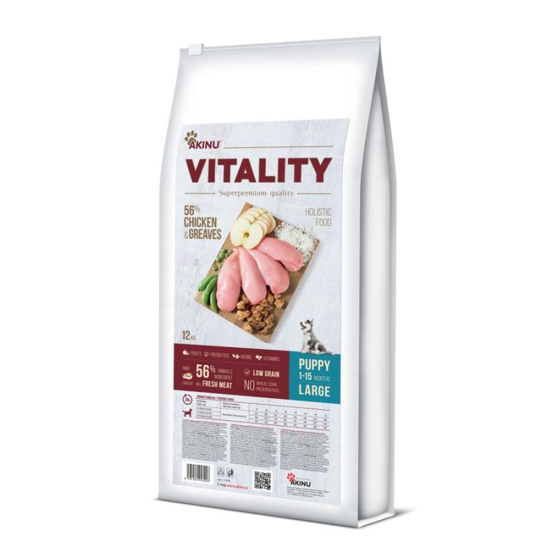 Akinu VITALITY dog puppy large chicken & greaves 12kg