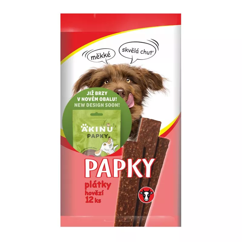 Akinu PAPKY Hovězí plátky pamlsek pro psy 12 ks
