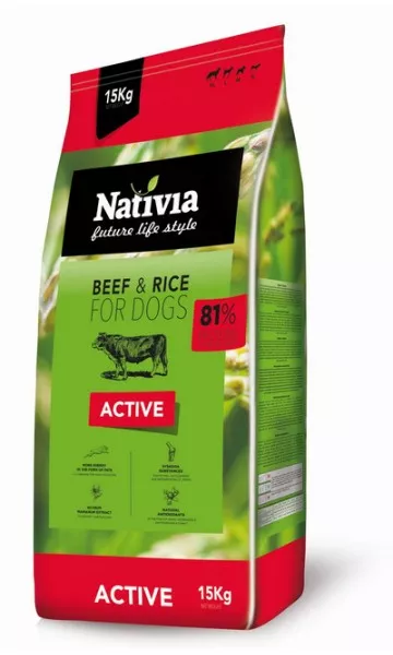 Nativia Active - Beef&Rice 15 kg